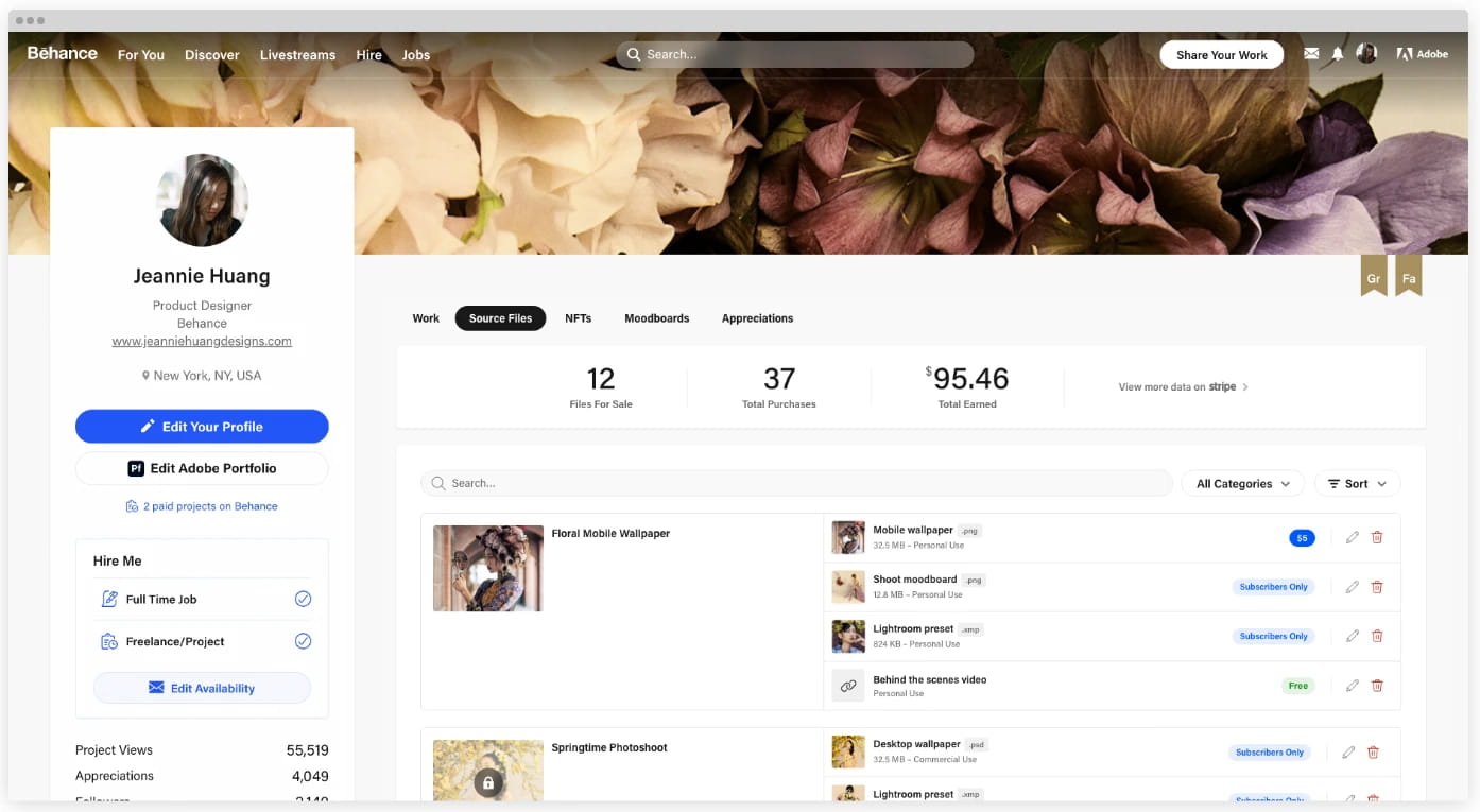 behance продаж