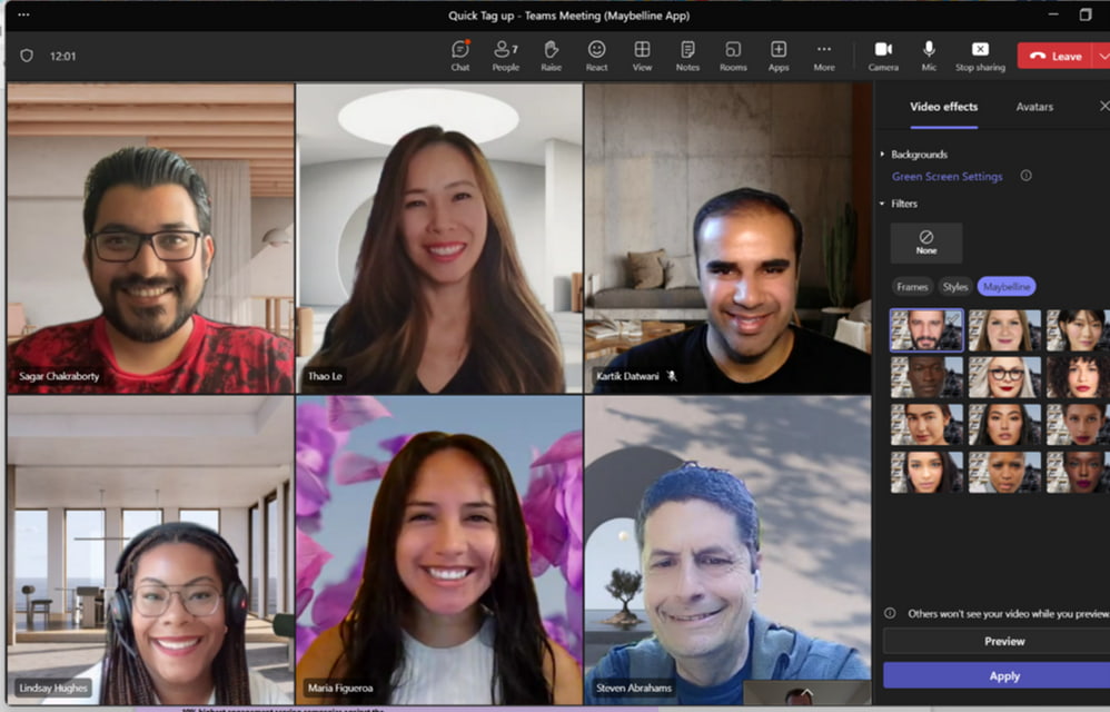 VIRTUAL MAKEUP ON MICROSOFT TEAMS
