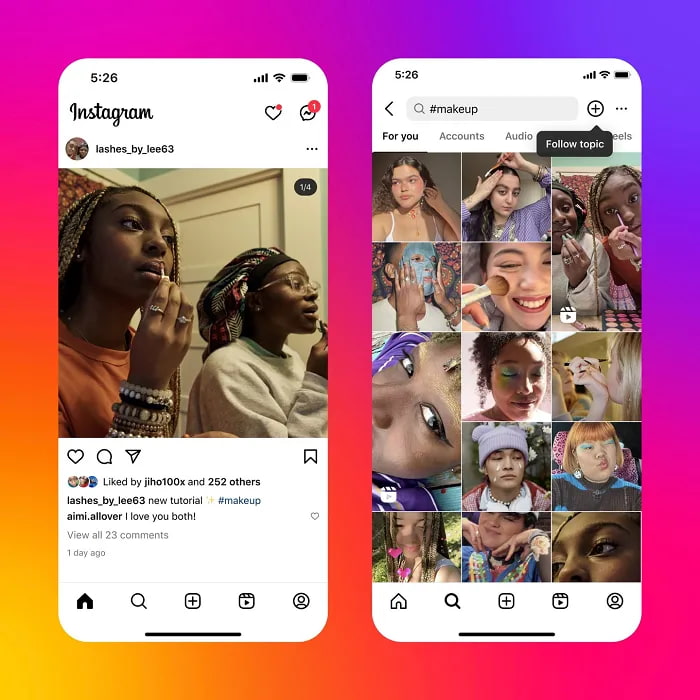 пошук за хештегами в Instagram