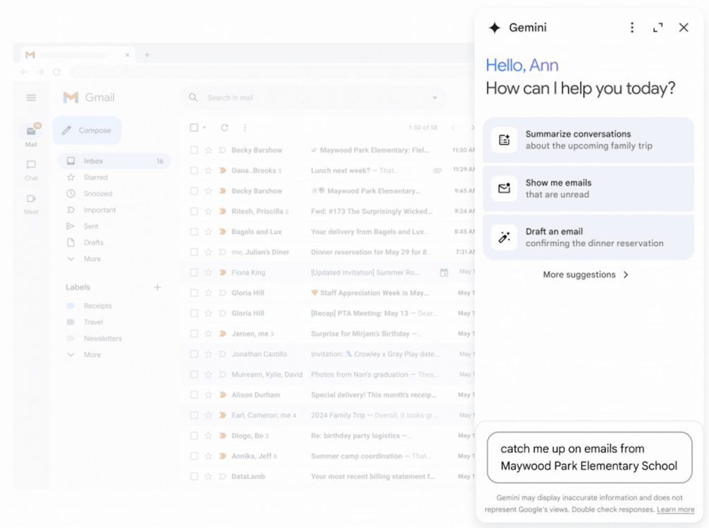 Штучний інтелект Gemini AI в Gmail
