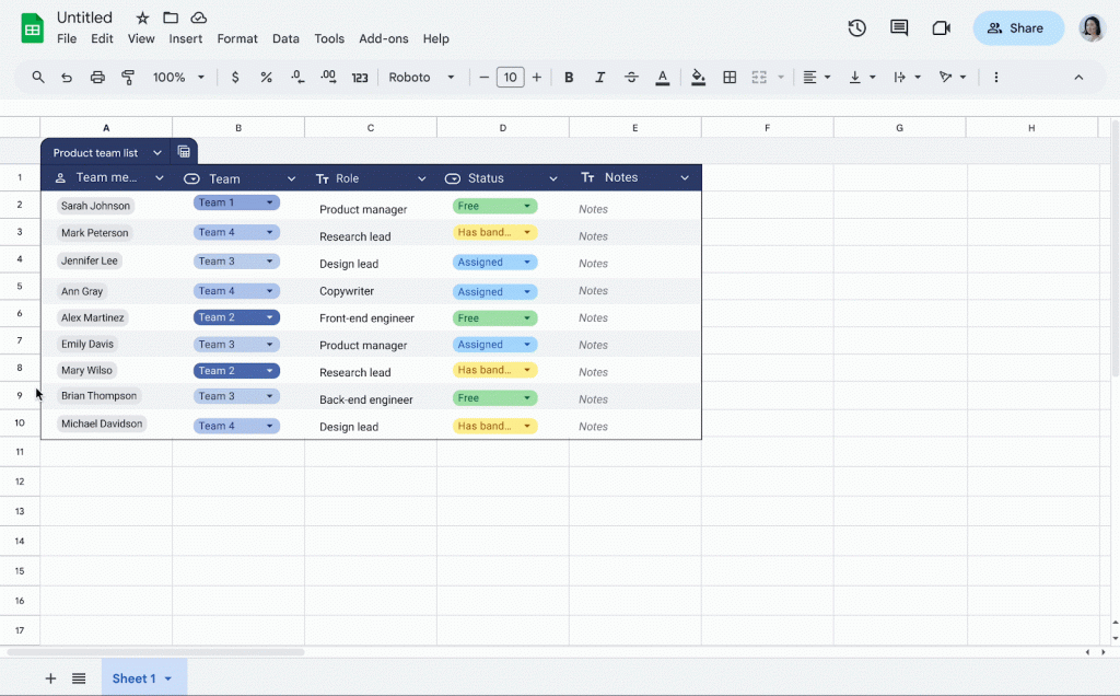 Google Sheets